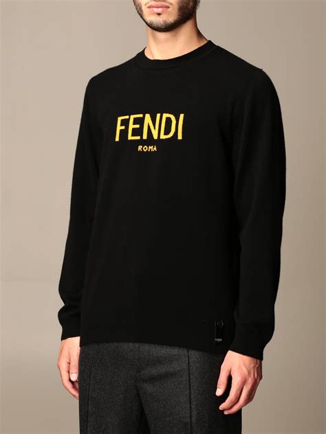 fendi pullover herren schwarz|Pullover aus Wolle in Schwarz .